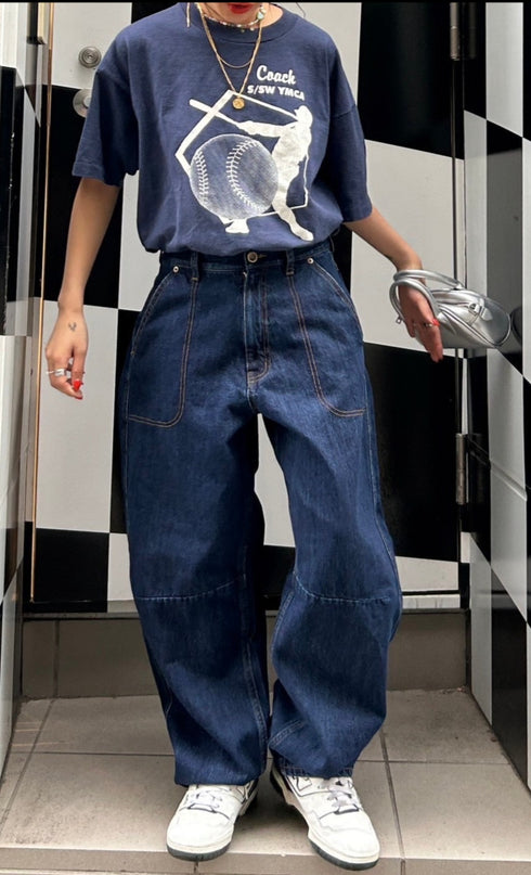 刺繍カーブデニム